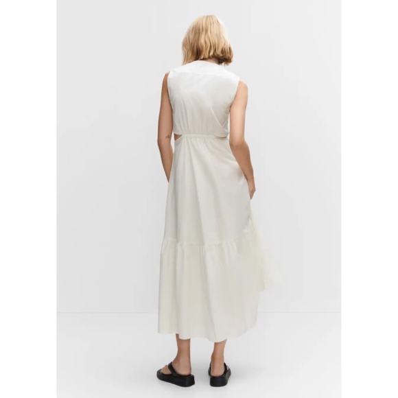 MANGO White Knot Dress With Openings - Picture 2 of 6